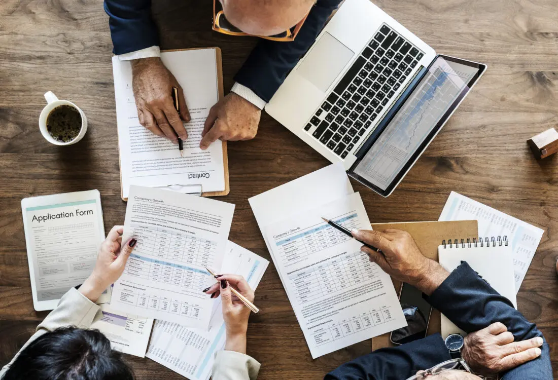 Group of business people having a meeting